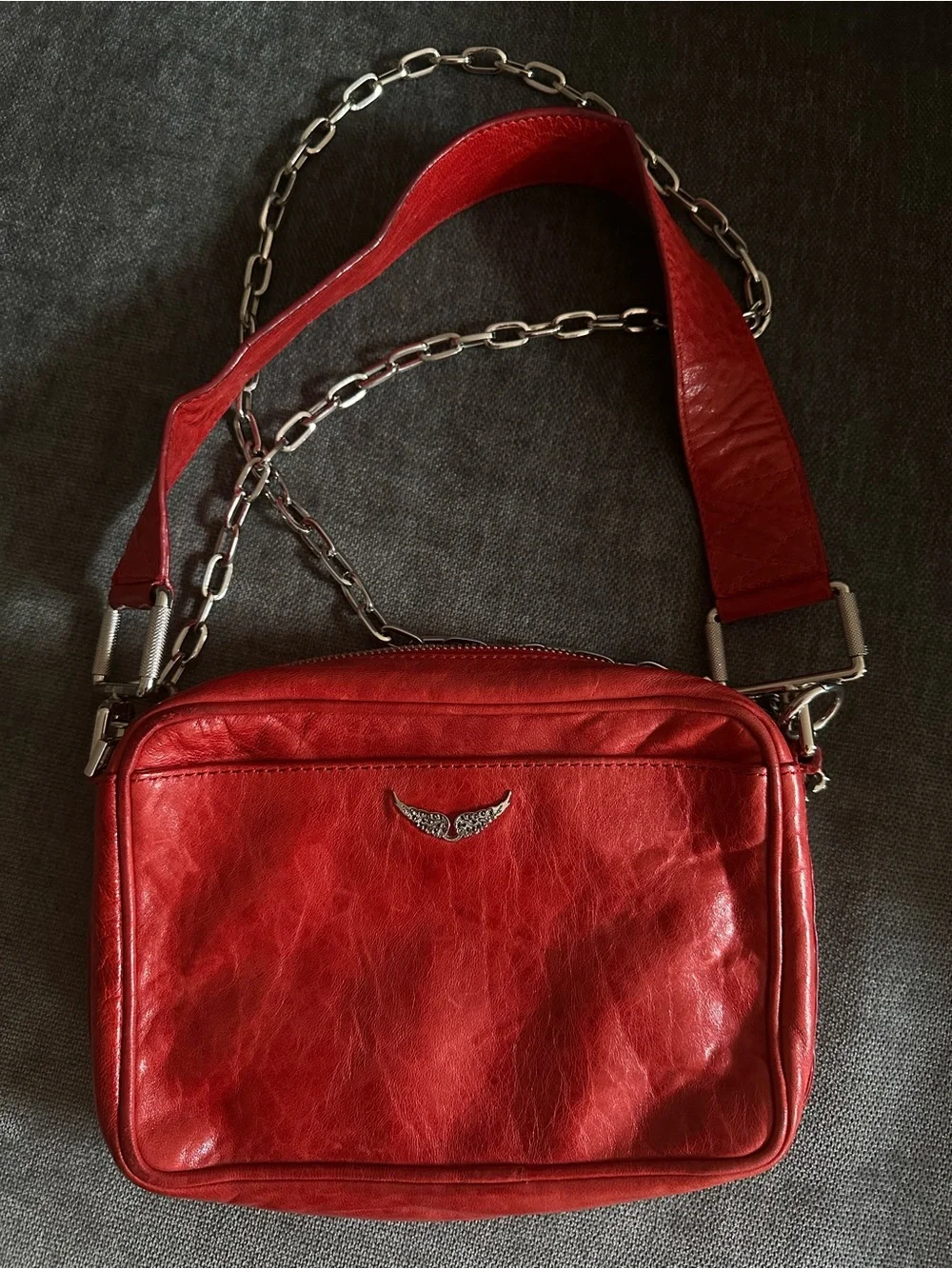 Zadig & Voltaire Red Leather Bag - Johnny Crush - Picture 2 of 8